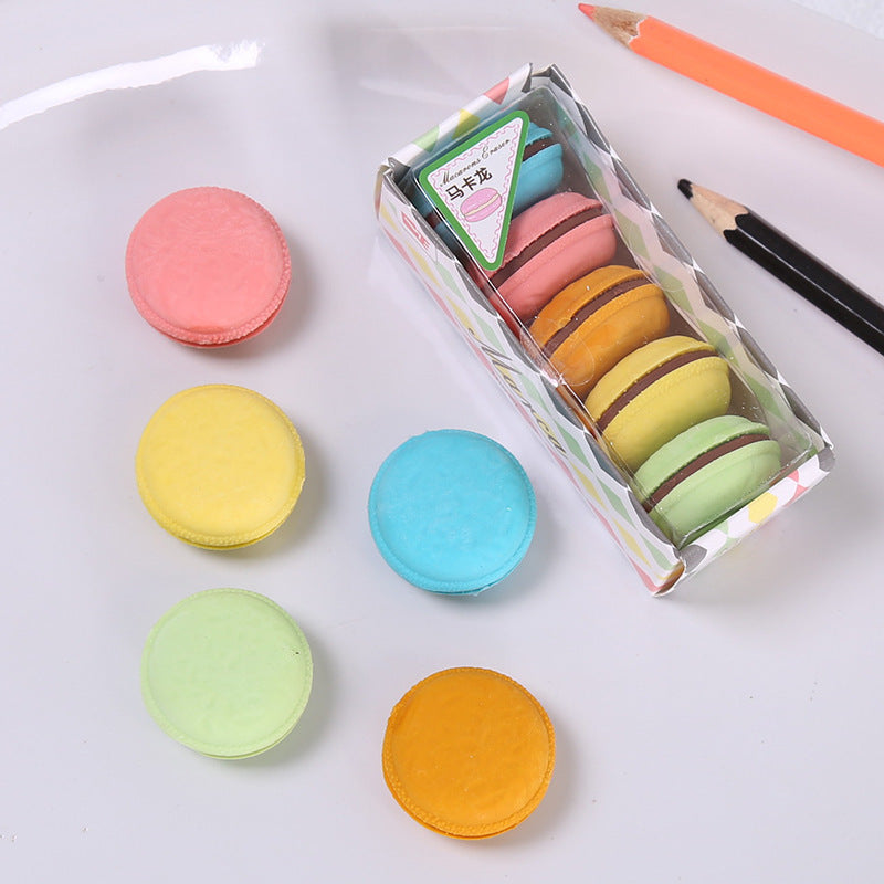 Colorful Macarons Erasers Pack
