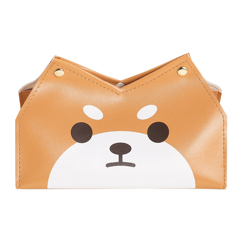 Kawaii Shiba Inu & Husky Leather Tissue Boxes