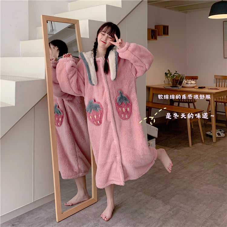 Kawaii Strawberry Nightdress & Pajama Set