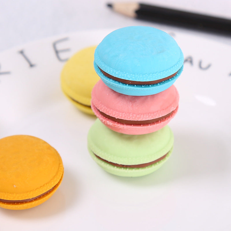 Colorful Macarons Erasers Pack