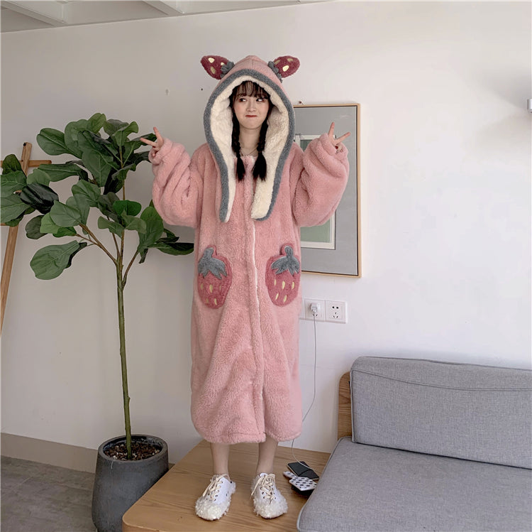 Kawaii Strawberry Nightdress & Pajama Set