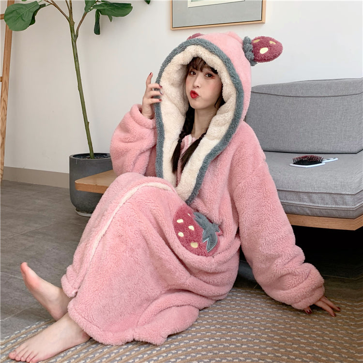 Kawaii Strawberry Nightdress & Pajama Set