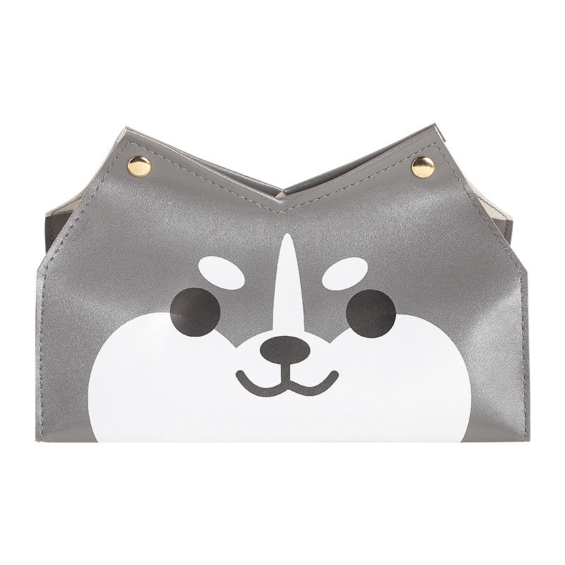 Kawaii Shiba Inu & Husky Leather Tissue Boxes