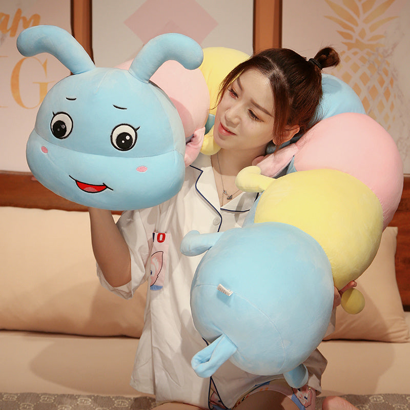 Kawaii Colorful Caterpillar Plushies Duo