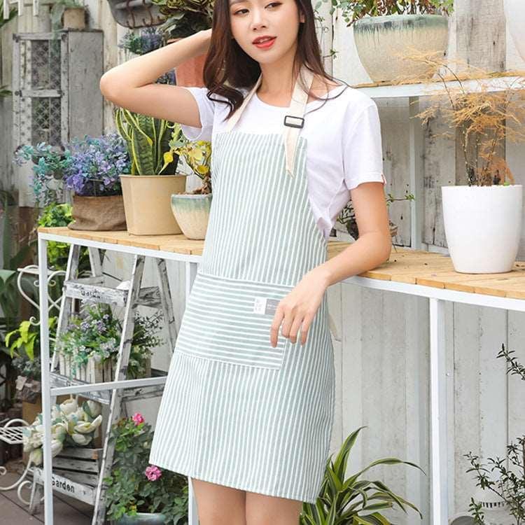 Charming Striped Kawaii Apron