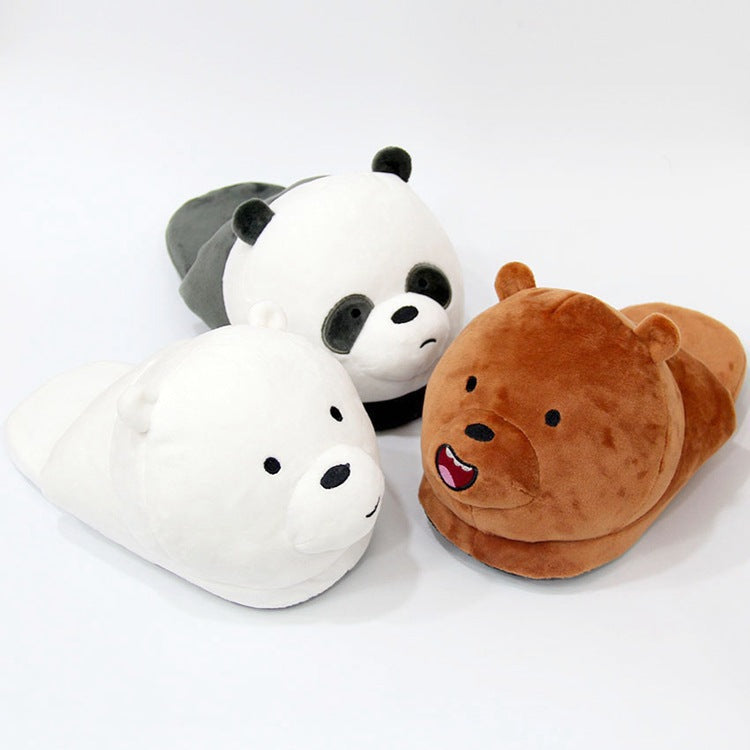 Plush half-pack with cotton slippers Wakaii
