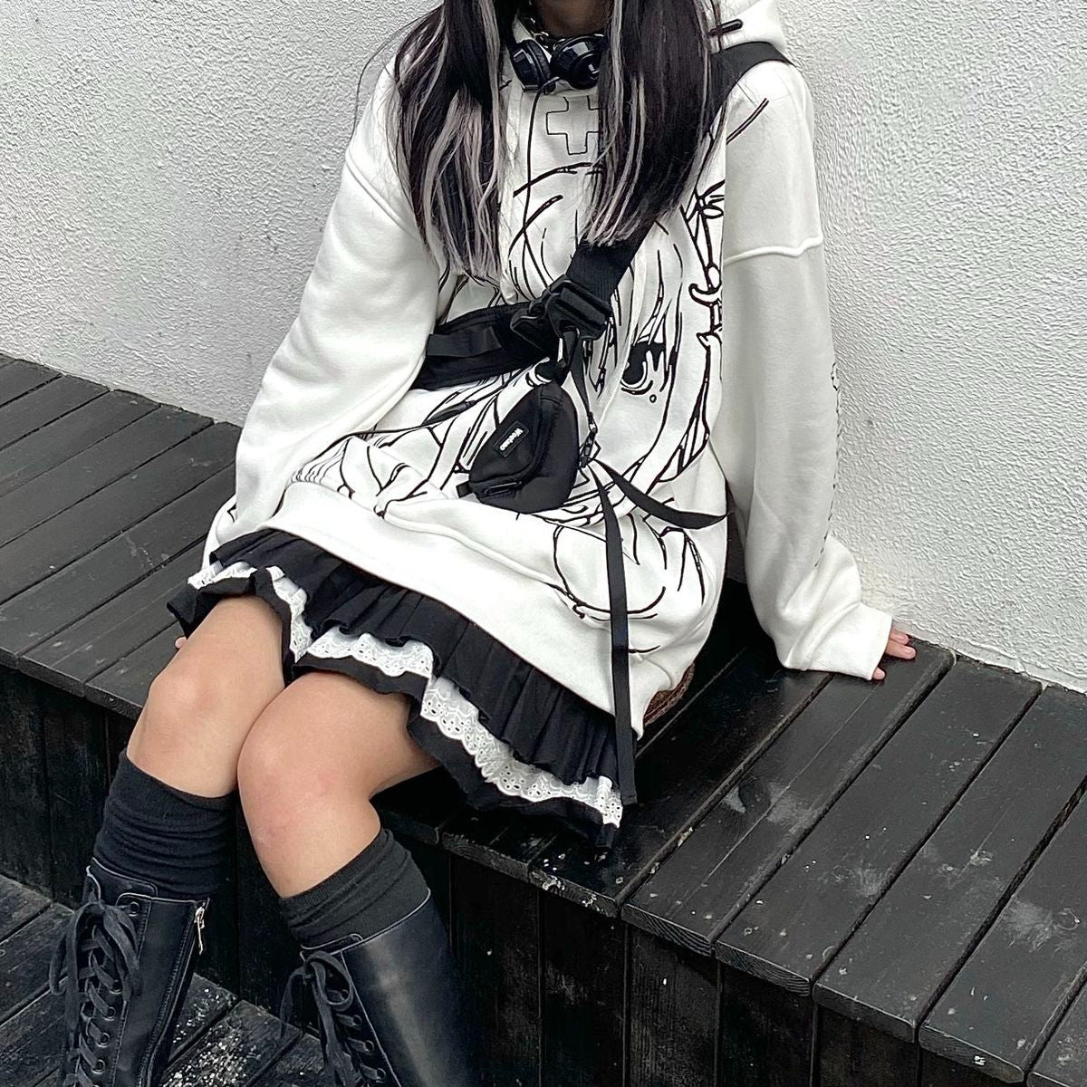 Cute printed loose sweatshirt Wakaii