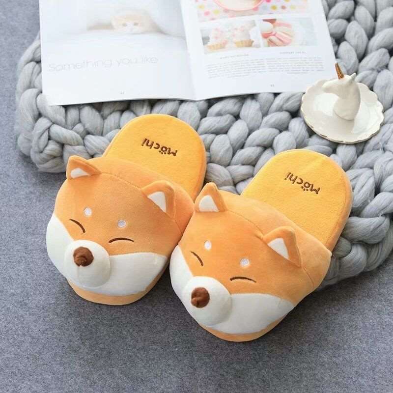 Fluffy Shiba Inu and Husky Slippers Wakaii