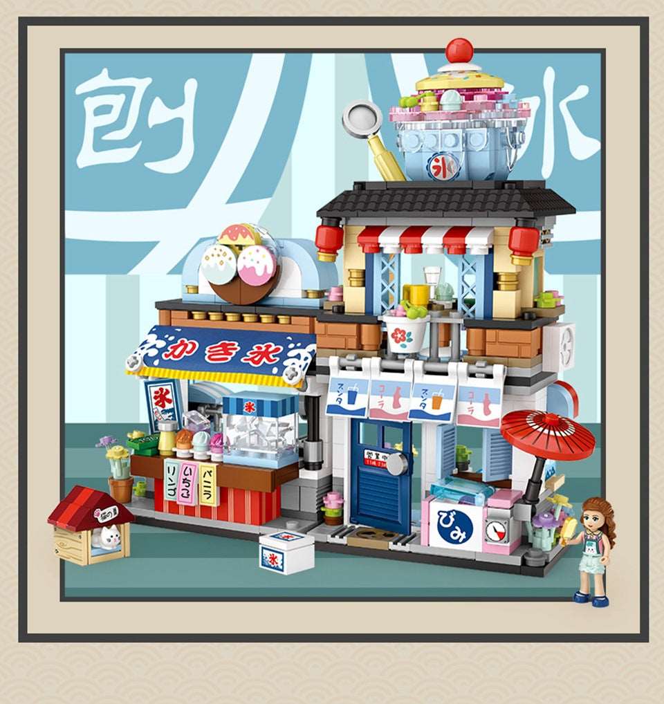 Japanese Food & Drinks Shops Building Blocks