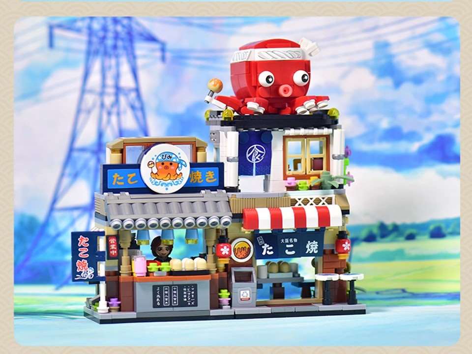 Japanese Food & Drinks Shops Building Blocks