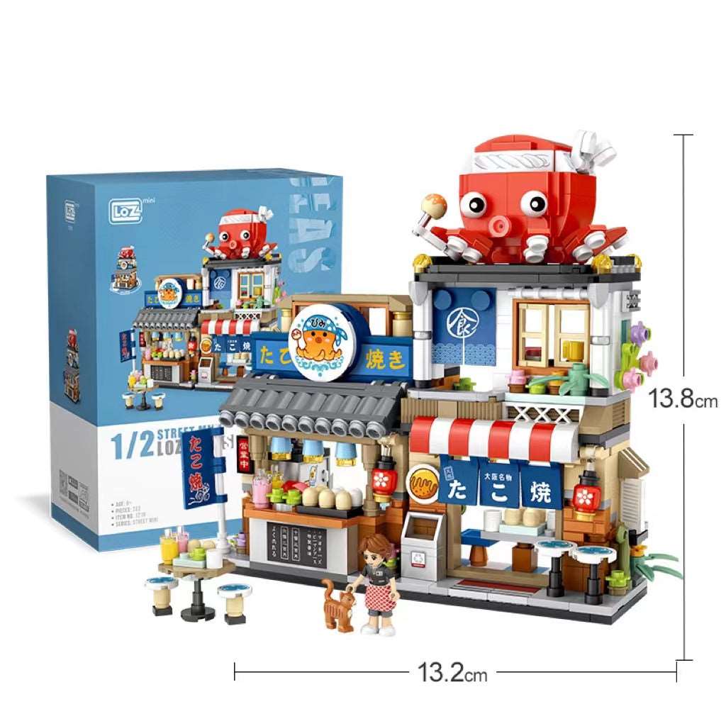Particle Building Blocks Aquatic Store Japanese Street Scene Mosaic Educational Toys Wakaii