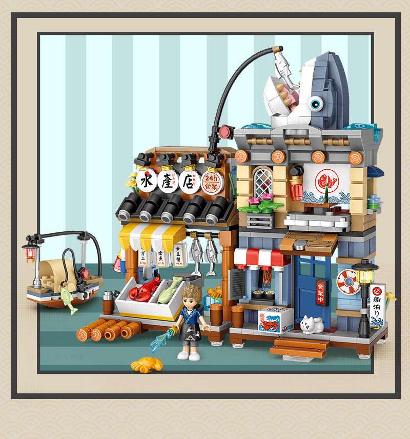 Japanese Food & Drinks Shops Building Blocks