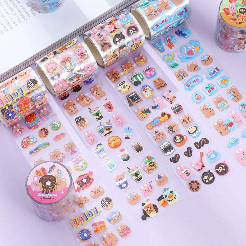Kawaii Bear Sticker Rolls Wakaii