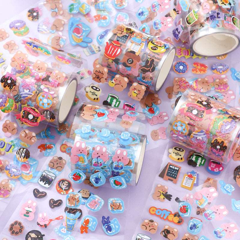 Kawaii Bear Sticker Rolls Wakaii