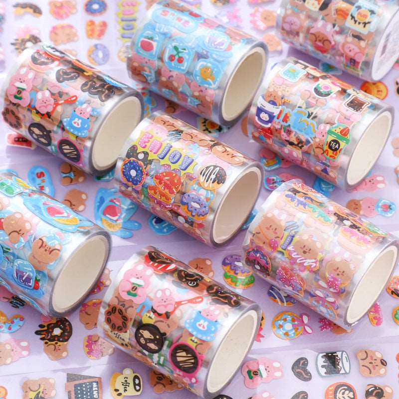 Kawaii Bear Sticker Rolls Wakaii