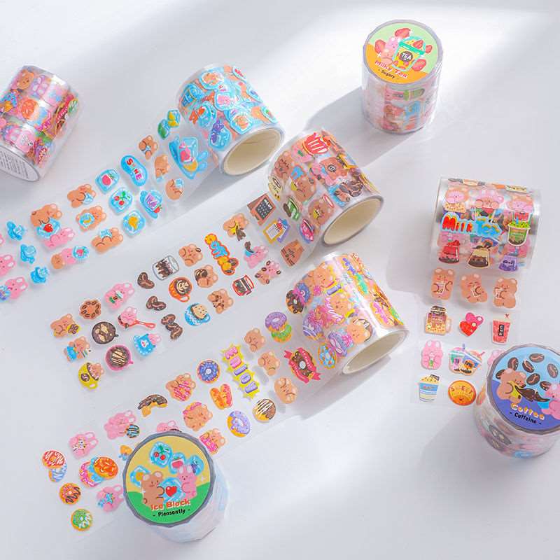 Kawaii Bear Sticker Rolls Wakaii