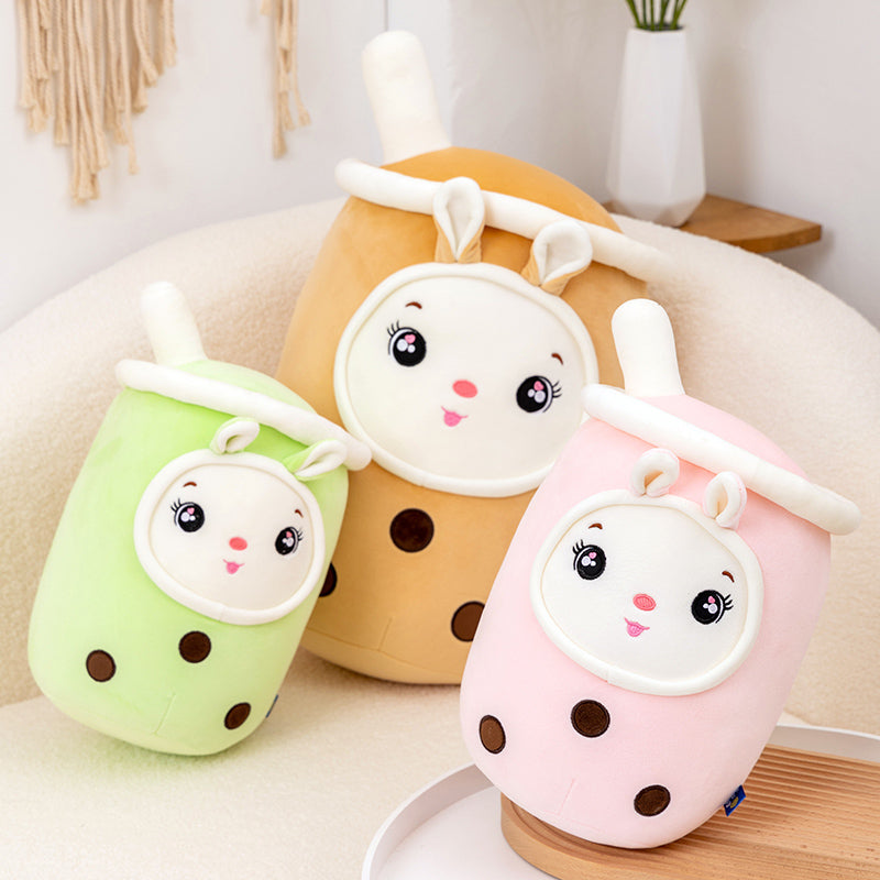 Kawaii Bubble Tea Bunny Plushies Wakaii