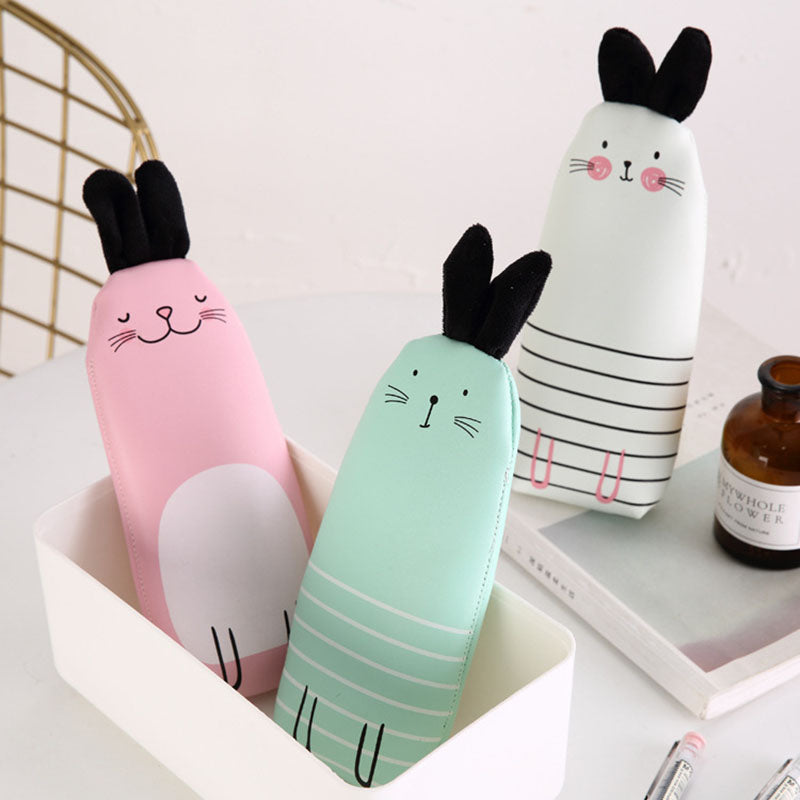 Kawaii Bunny Leather Pencil Case Wakaii