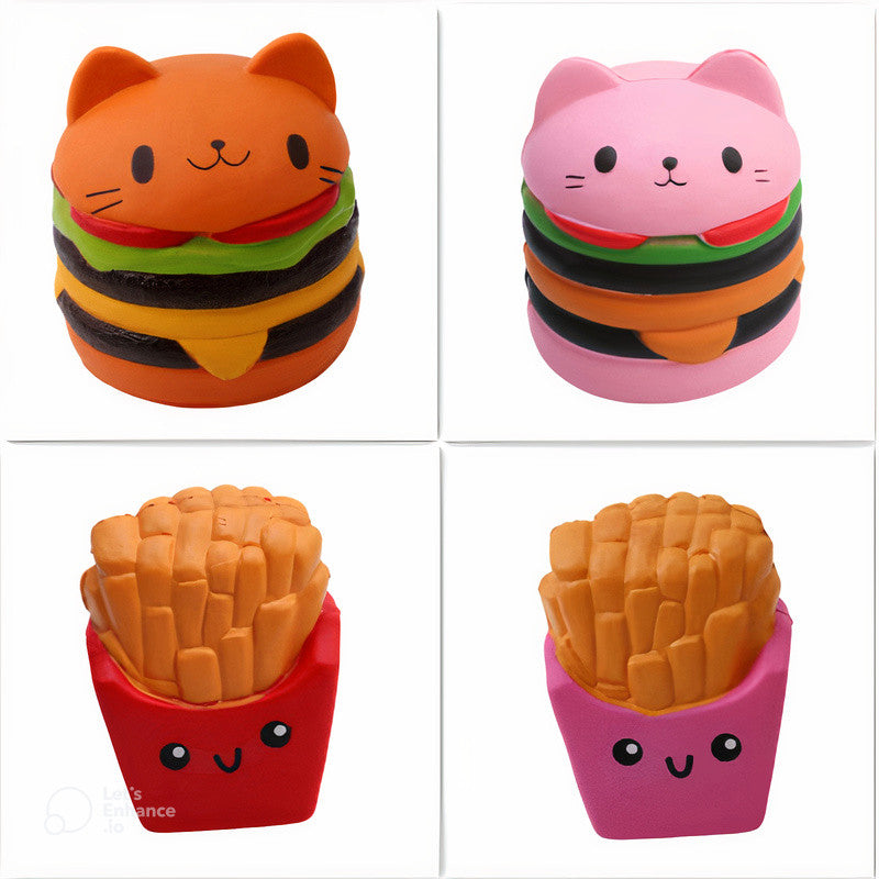 Kawaii Burger & Fries Squishy Toys Wakaii