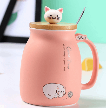 Kawaii Cat Porcelain Cups Wakaii