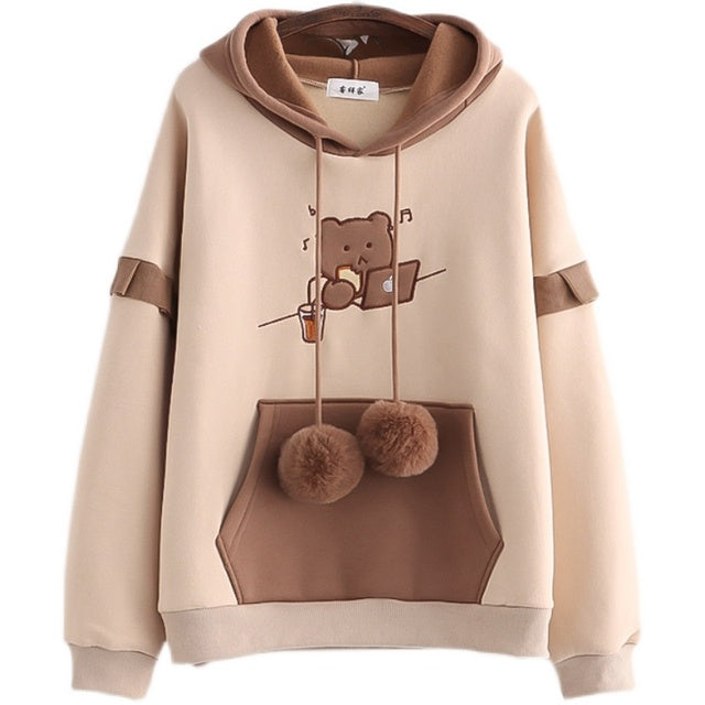 Kawaii Comfy Bear Hoodie Wakaii