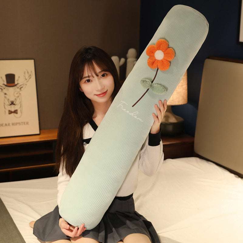 Flower Round Long Strip Throw Pillow Wakaii