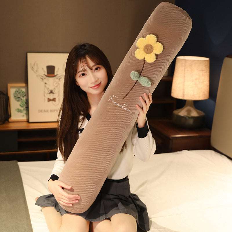 Flower Round Long Strip Throw Pillow Wakaii