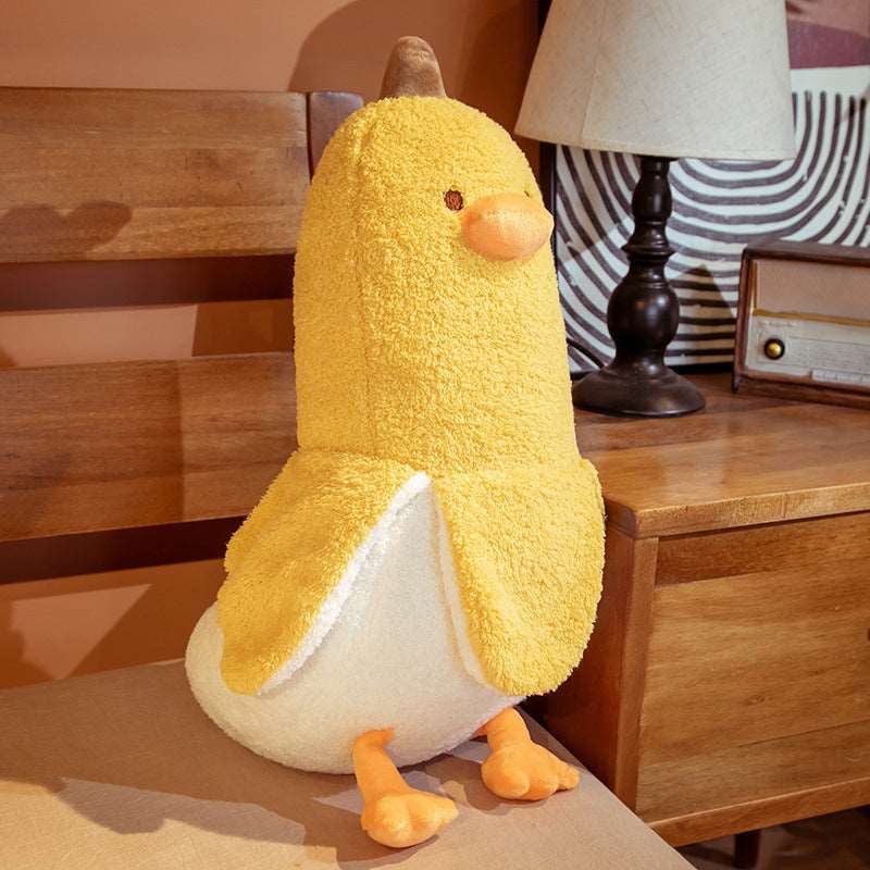 Kawaii Fluffy Banana Duck Plushies Wakaii
