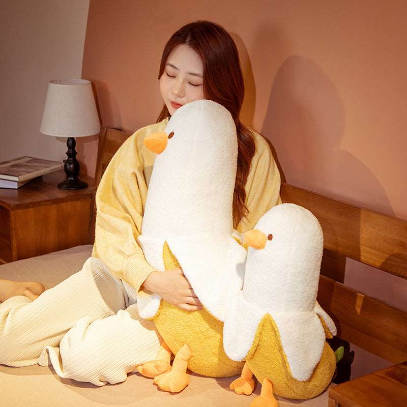 Kawaii Fluffy Banana Duck Plushies Wakaii