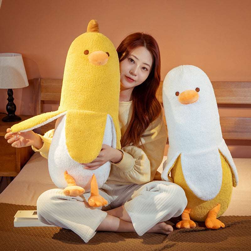 Kawaii Fluffy Banana Duck Plushies Wakaii