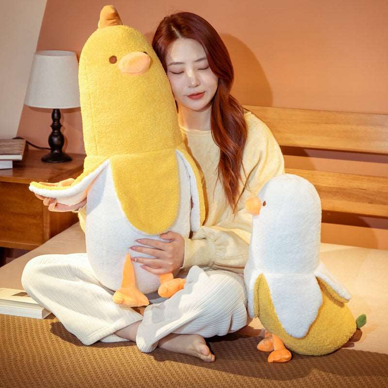 Kawaii Fluffy Banana Duck Plushies Wakaii