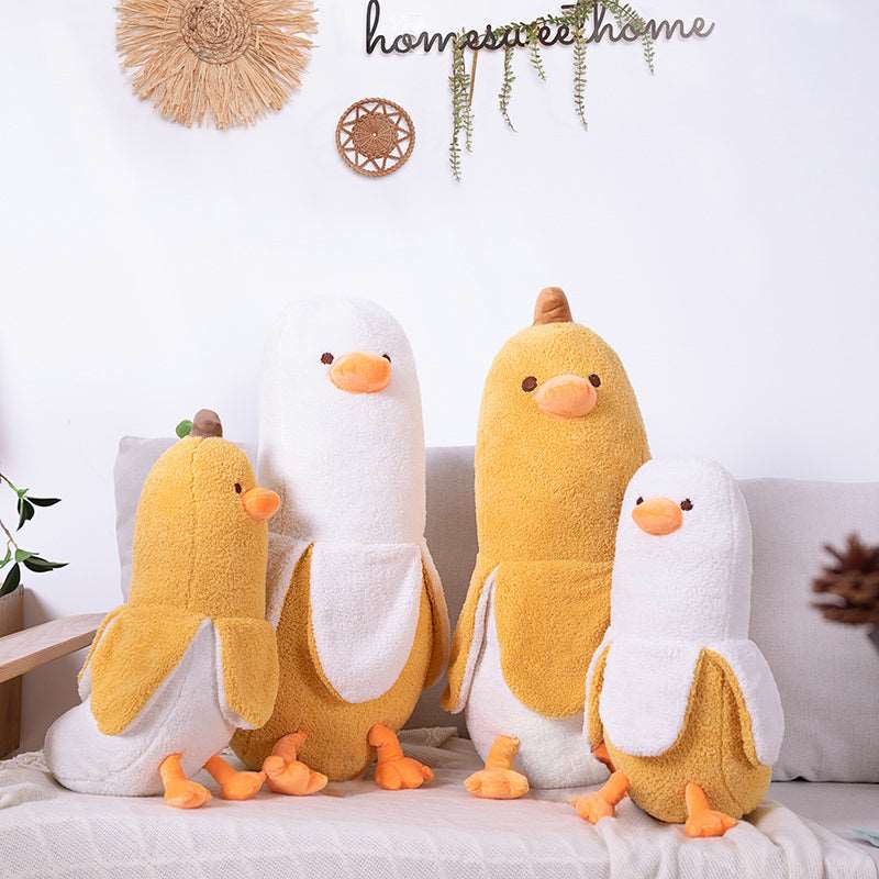 Kawaii Fluffy Banana Duck Plushies Wakaii