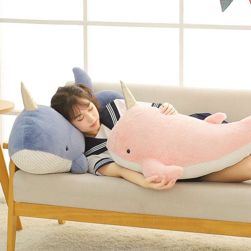 Kawaii Fluffy Giant Narwhal Plushies Wakaii