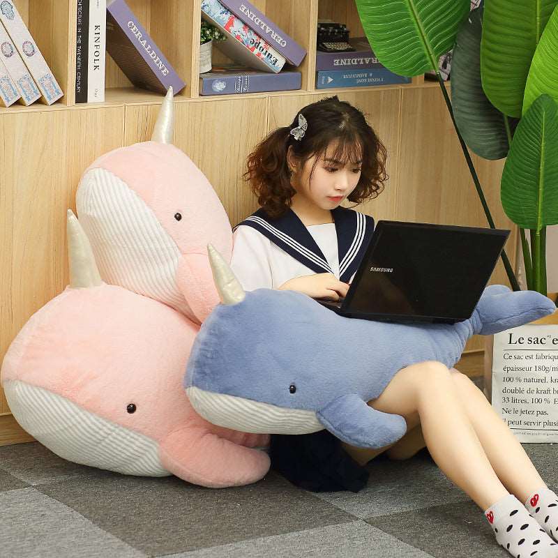 Kawaii Fluffy Giant Narwhal Plushies Wakaii