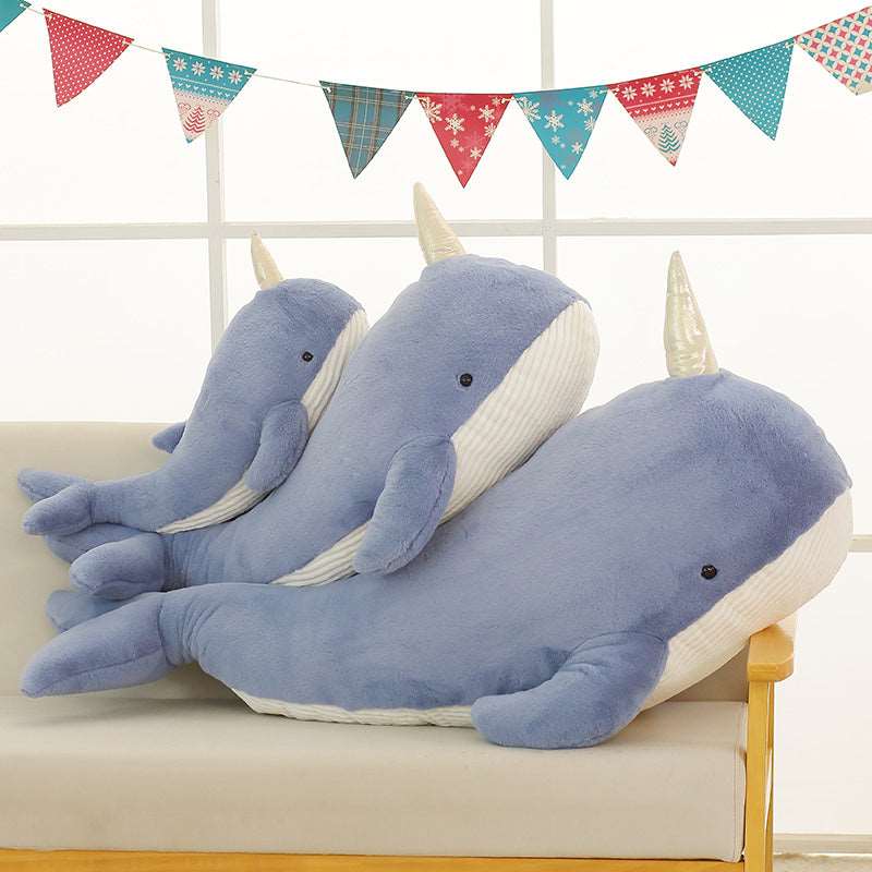 Kawaii Fluffy Giant Narwhal Plushies Wakaii