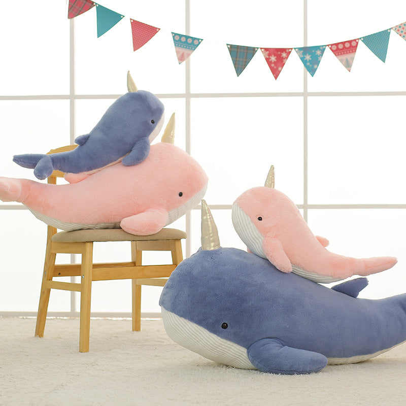 Kawaii Fluffy Giant Narwhal Plushies Wakaii