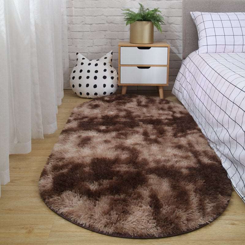 Kawaii Fluffy Oval Bedroom Rugs Wakaii
