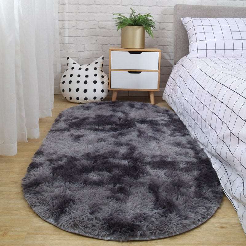 Kawaii Fluffy Oval Bedroom Rugs Wakaii