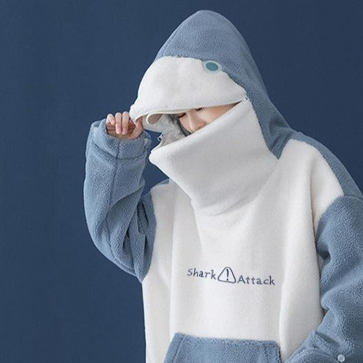 Kawaii Fluffy Shark Hoodie Wakaii