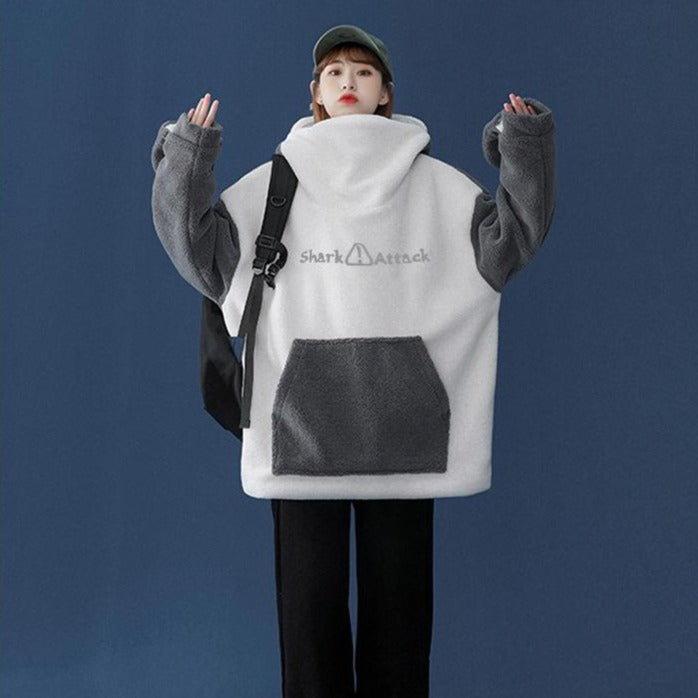 Kawaii Fluffy Shark Hoodie Wakaii