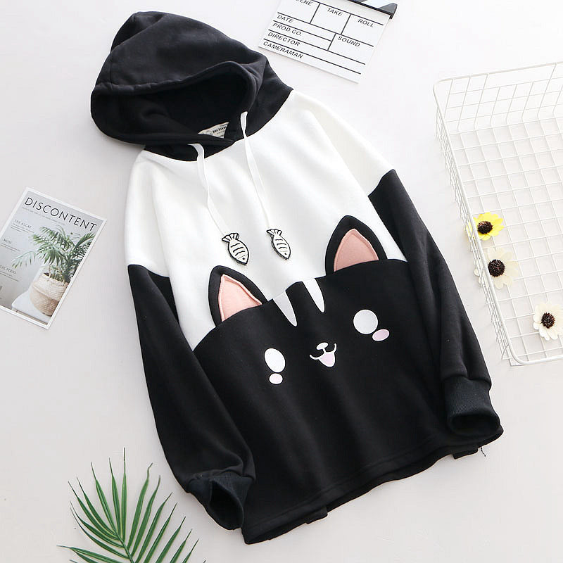 Kawaii Japanese Cat Fish Hoodie Wakaii