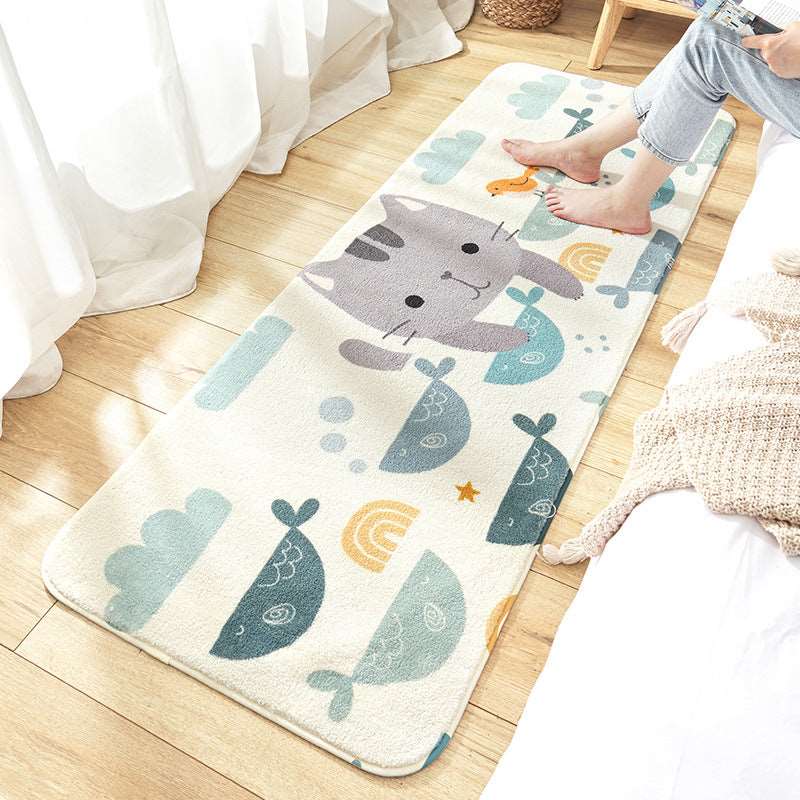 Kawaii Long Fluffy Bedroom Rugs Set 1 Wakaii