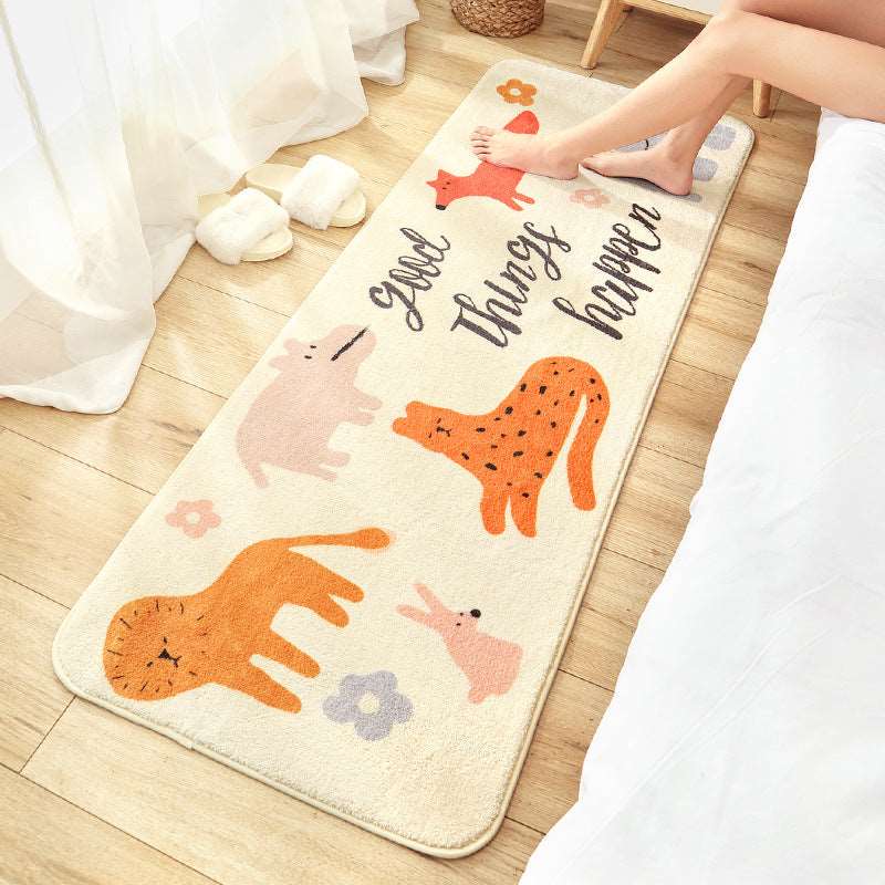 Kawaii Long Fluffy Bedroom Rugs Set 2 Wakaii