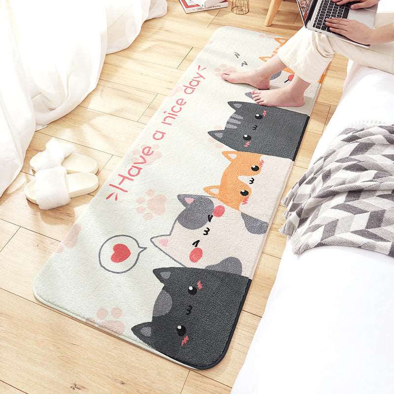 Kawaii Long Fluffy Bedroom Rugs Set 2 Wakaii