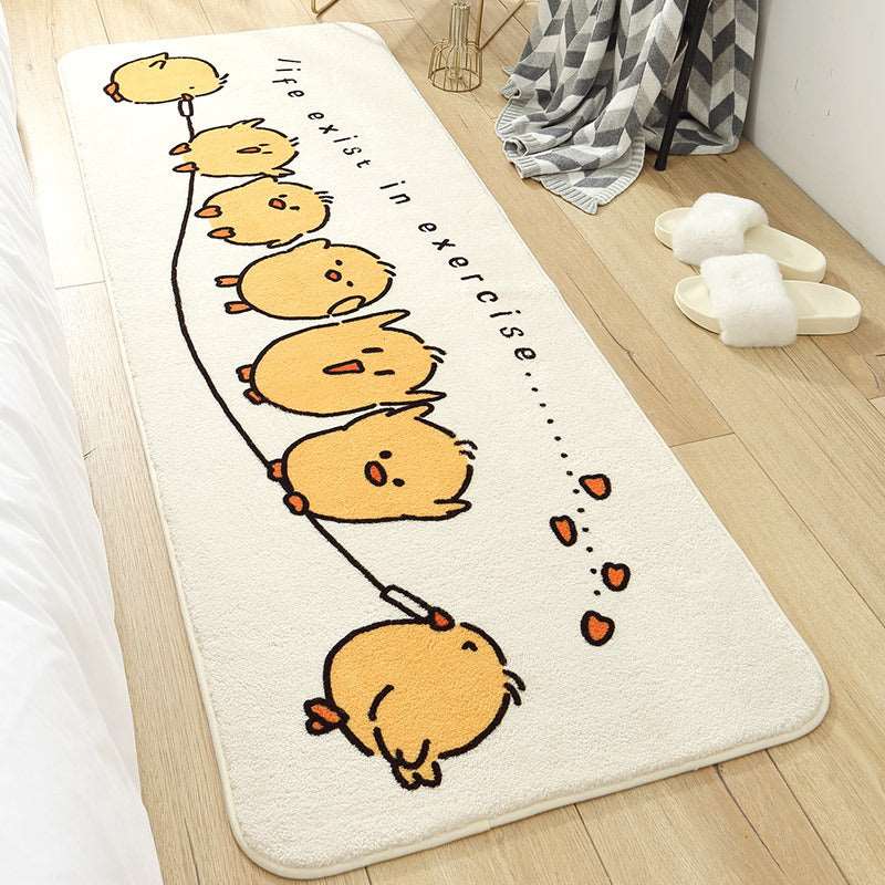 Kawaii Long Fluffy Bedroom Rugs Set 2 Wakaii