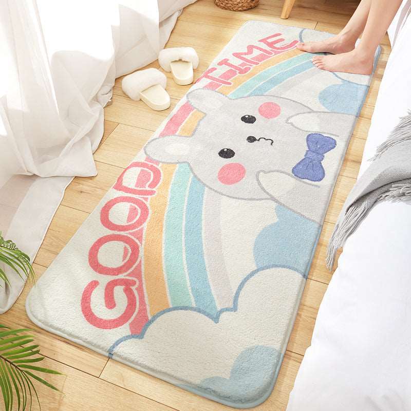 Kawaii Long Fluffy Bedroom Rugs Set 3 Wakaii