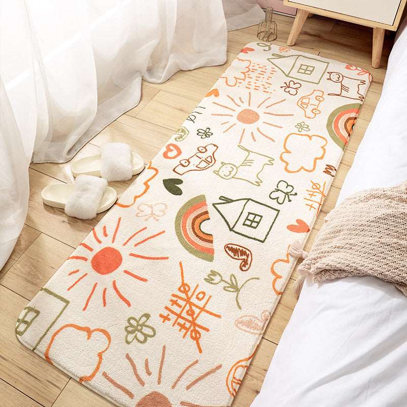 Kawaii Long Fluffy Bedroom Rugs Set 4 Wakaii