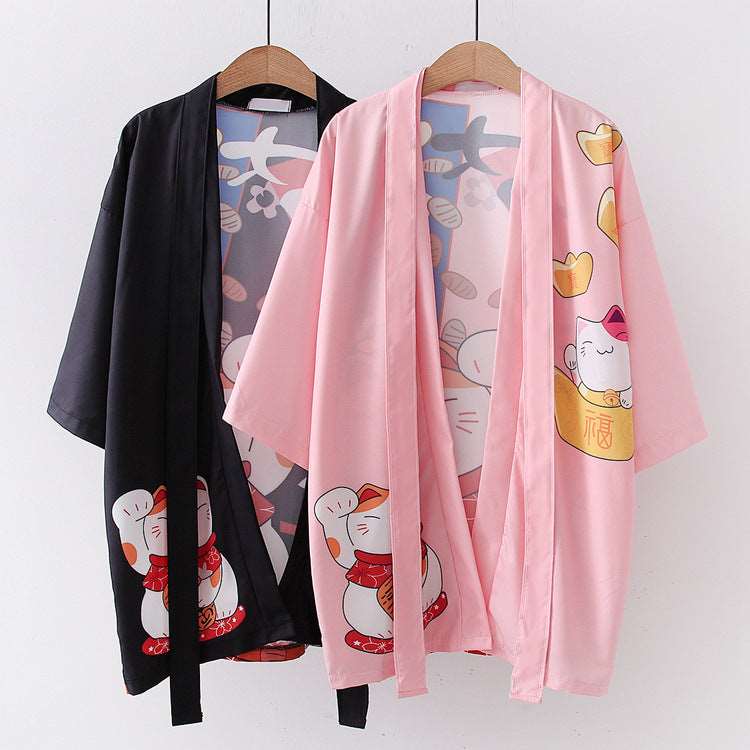Kawaii Lucky Cat Soft Kimono