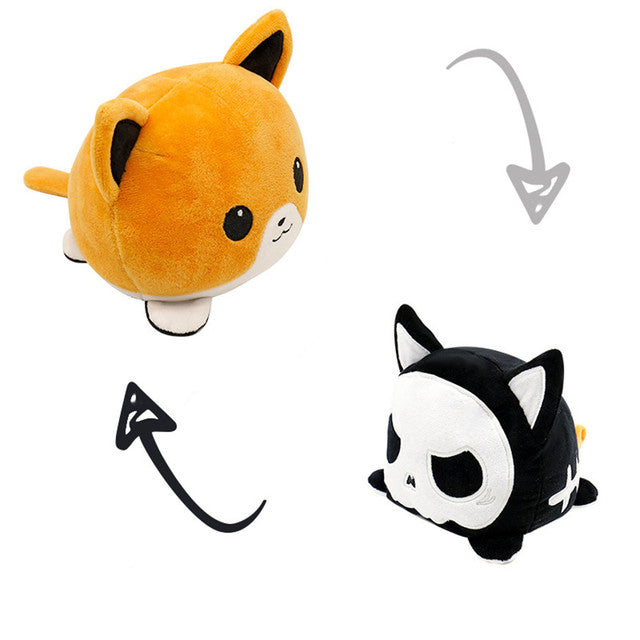 Kawaii Moody Reversible Fox Plushies Wakaii