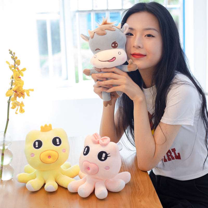 Kawaii Octopus & Cow Plushies